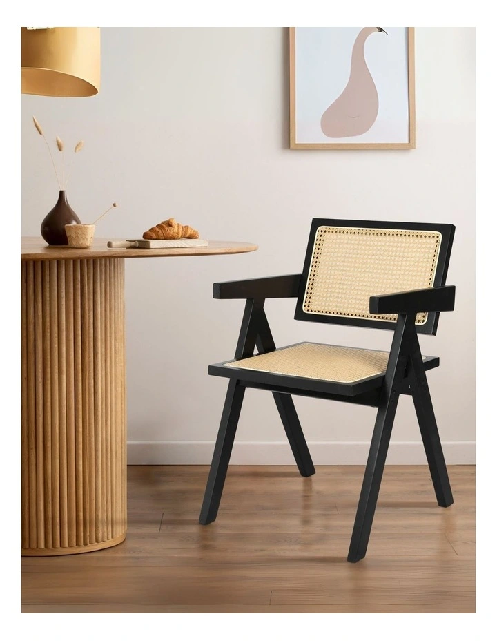 Armchair Leather Dining Chair in Black image 2