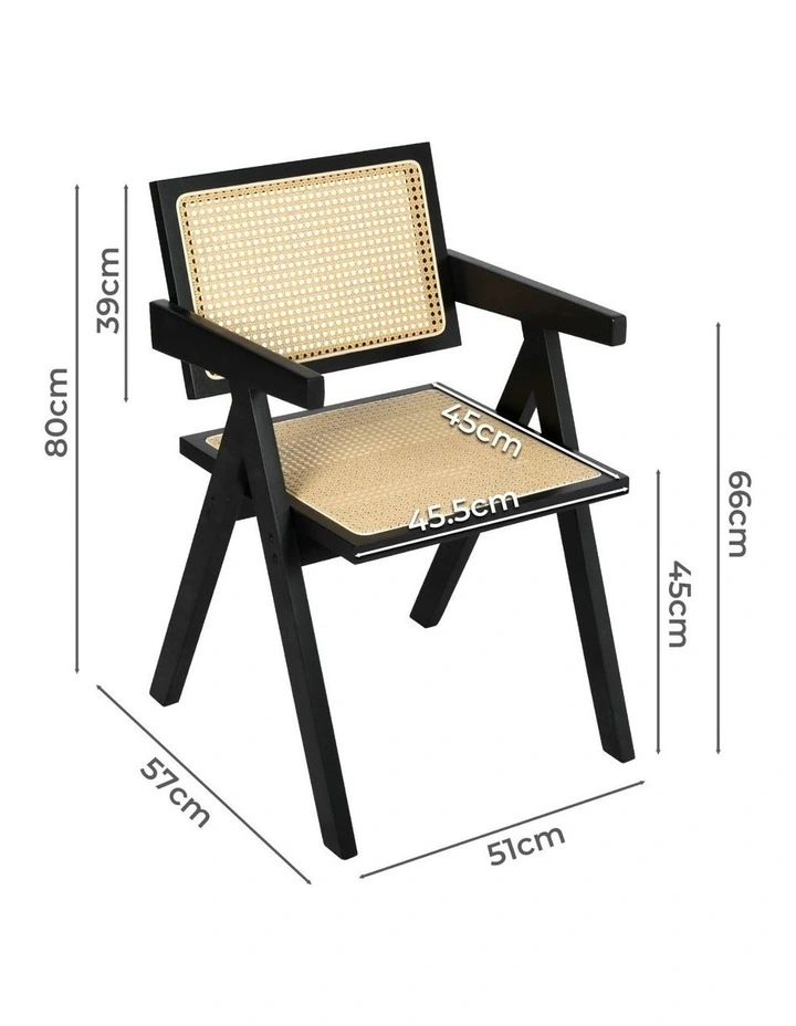 Armchair Leather Dining Chair in Black image 3