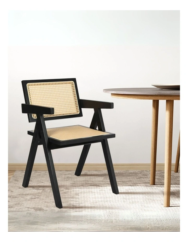 Armchair Leather Dining Chair in Black image 7