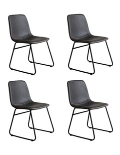 Retro Padded Dining Chair in Grey