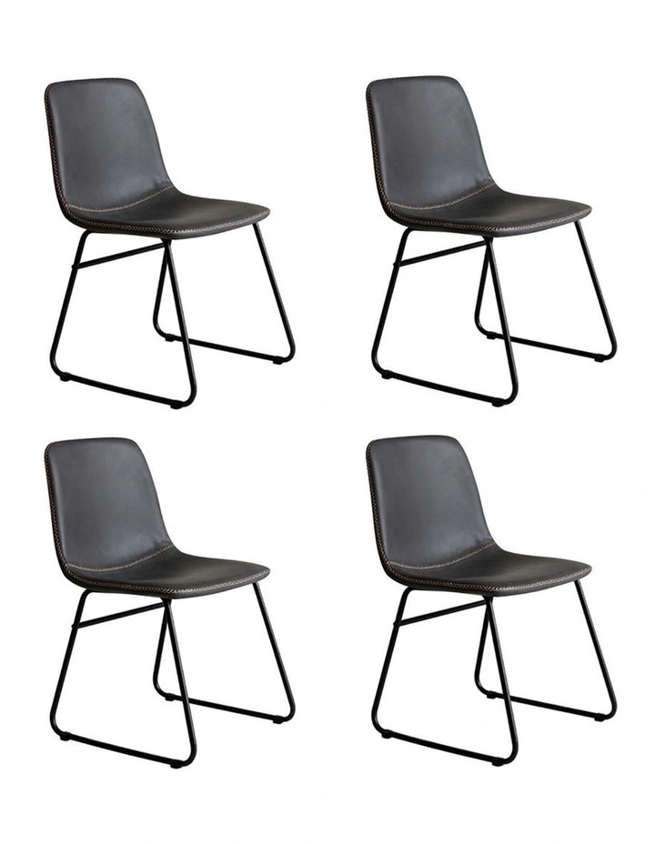 Retro Padded Dining Chair in Grey image 1