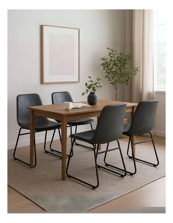 Retro Padded Dining Chair in Grey image 2