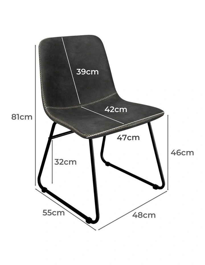 Retro Padded Dining Chair in Grey image 3