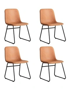 Retro Padded Dining Kitchen Chair in Brown