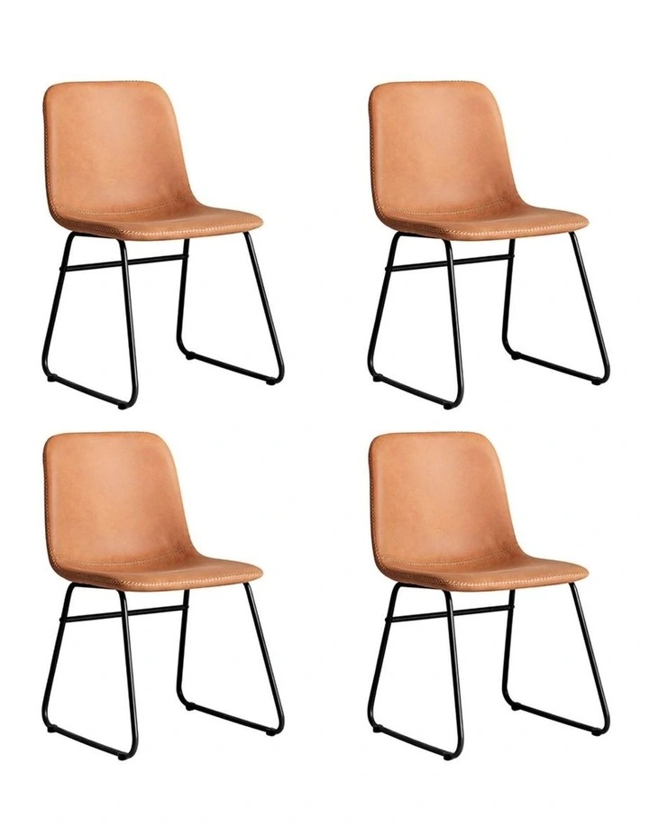 Retro Padded Dining Kitchen Chair in Brown image 1