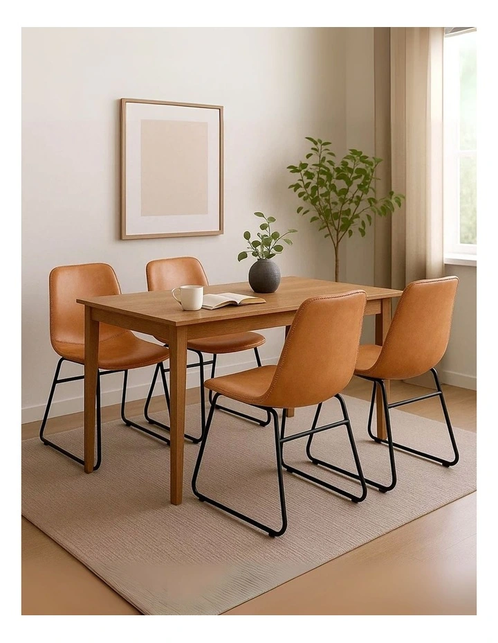 Retro Padded Dining Kitchen Chair in Brown image 2
