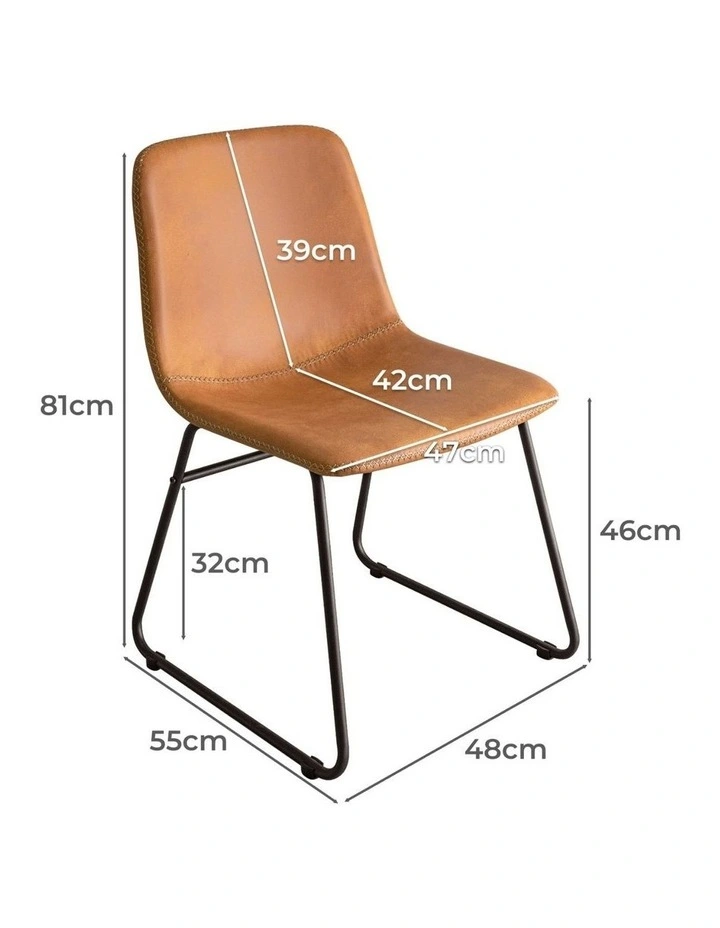 Retro Padded Dining Kitchen Chair in Brown image 3
