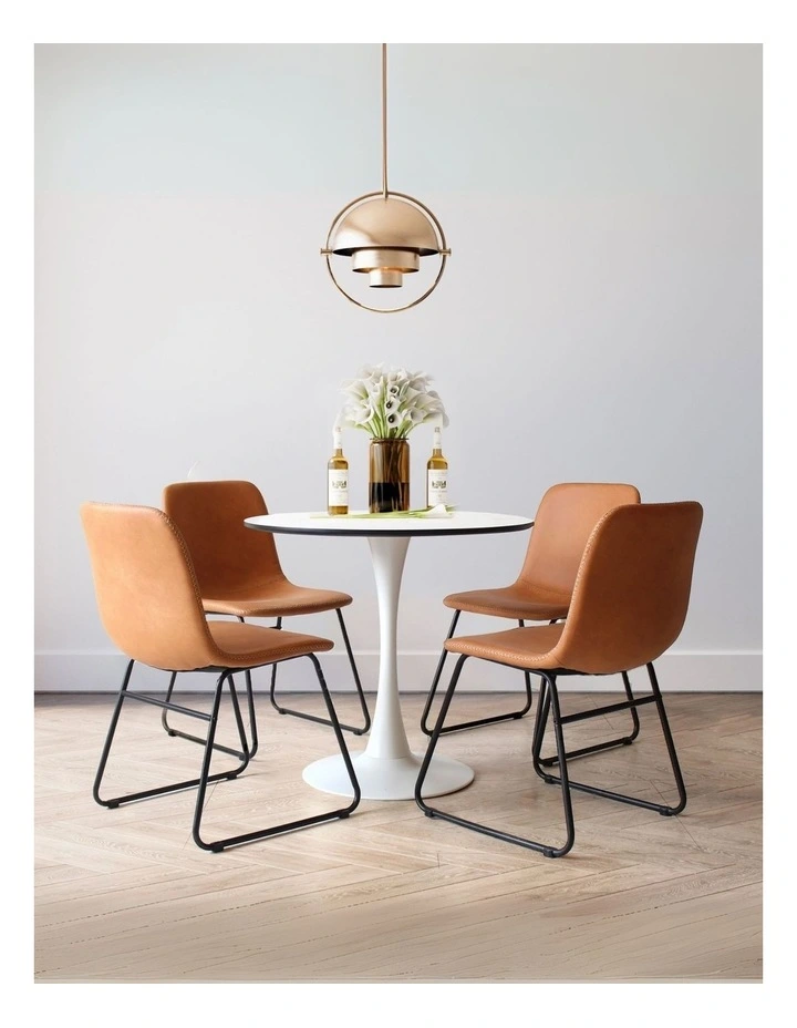 Retro Padded Dining Kitchen Chair in Brown image 7