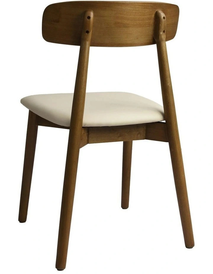 Leather Rubberwood Dining Chair 2 Piece in Brown image 2
