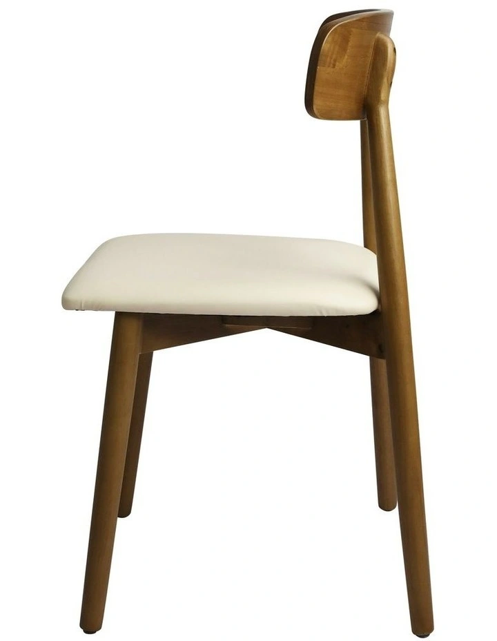 Leather Rubberwood Dining Chair 2 Piece in Brown image 4