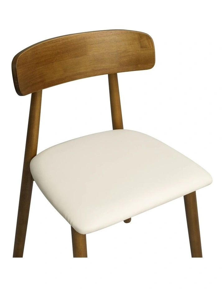 Leather Rubberwood Dining Chair 2 Piece in Brown image 6