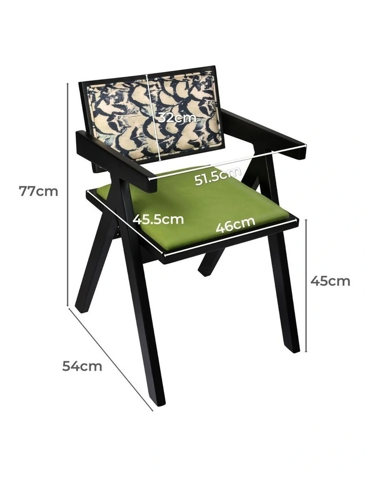 Solid Retro Backrest Dining Chair Set of 4 in Multi image 3