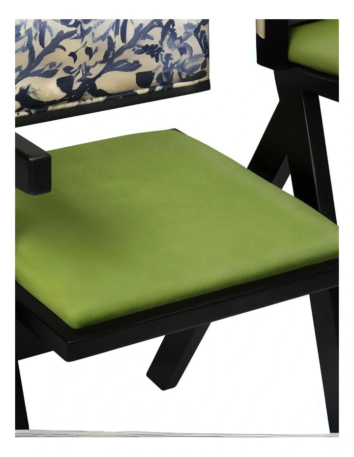 Solid Retro Backrest Dining Chair Set of 4 in Multi image 5