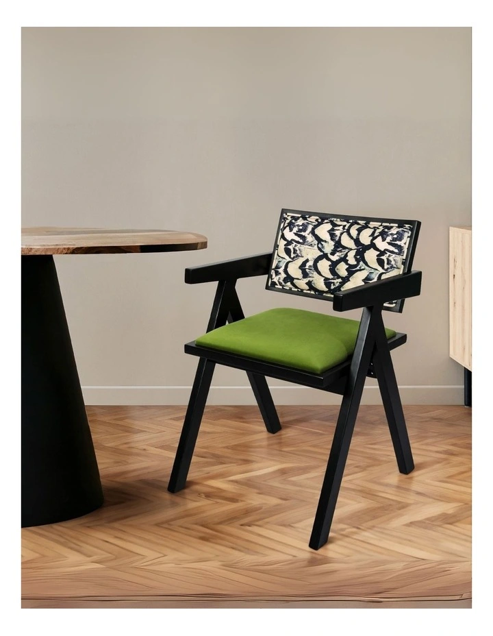 Solid Retro Backrest Dining Chair Set of 4 in Multi image 7