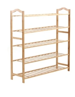 Wooden Organizer Shelf Stand in Brown