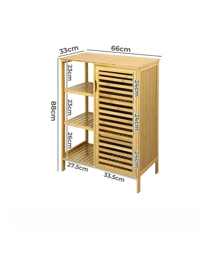 Bamboo Shoe Storage Organizer in Brown image 3