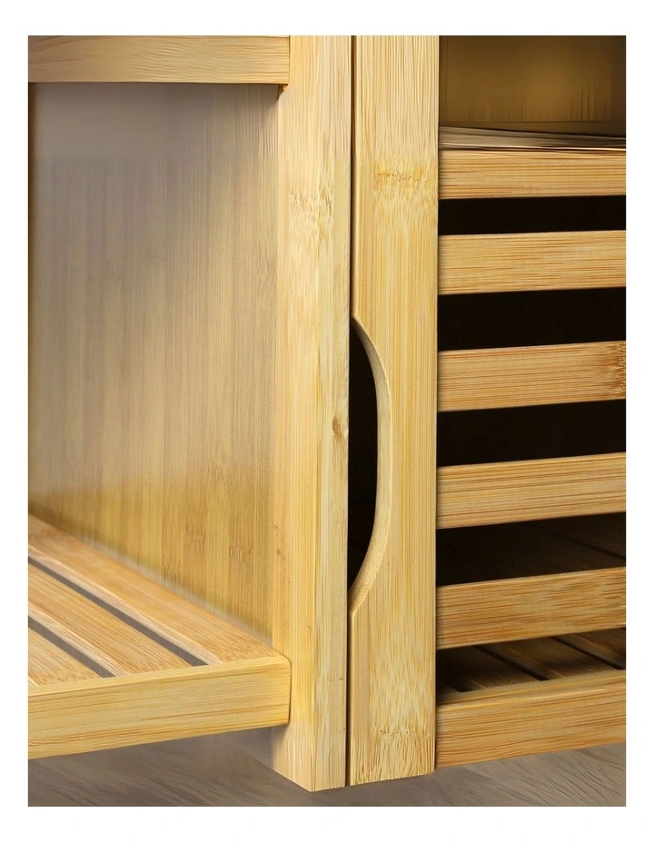 Bamboo Shoe Storage Organizer in Brown image 5