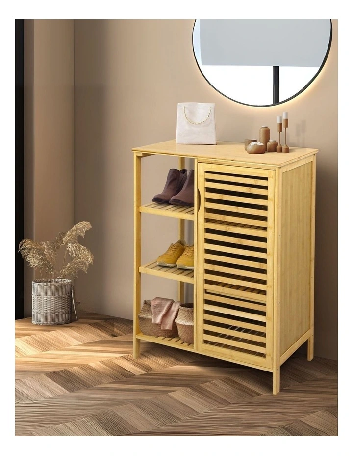 Bamboo Shoe Storage Organizer in Brown image 7
