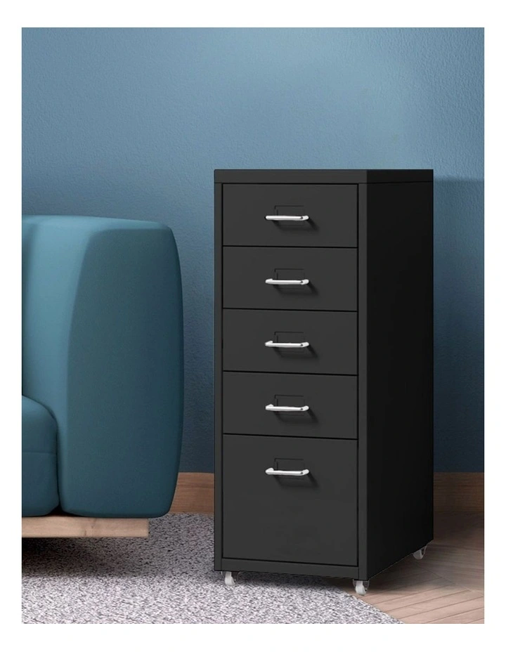5 Drawer Office Storage Cabinet in Black image 7