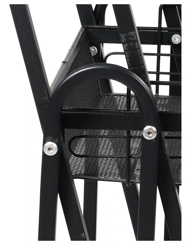 3 Tier Kitchen Trolley Cart in Black image 5