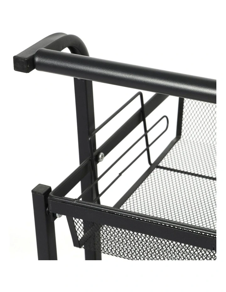 3 Tier Kitchen Trolley Cart in Black image 6