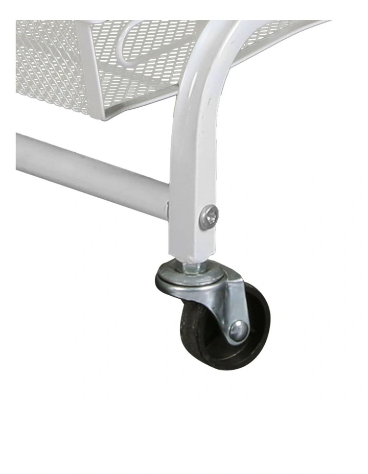Swivel 3 Tier Kitchen Cart in White image 4