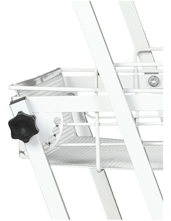 Swivel 3 Tier Kitchen Cart in White image 5