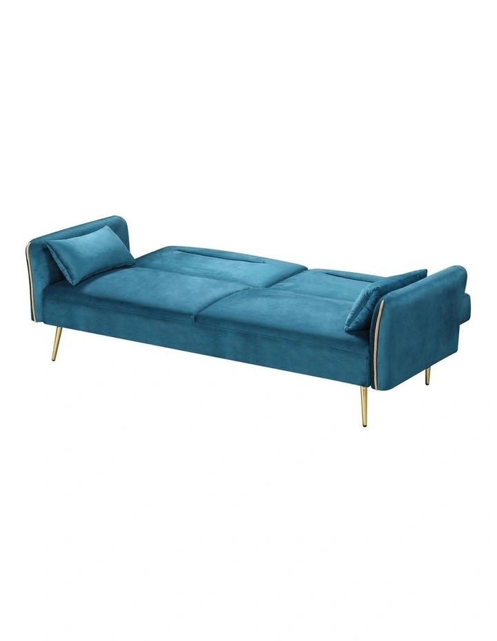 Convertible Lounge Futon Armrest Couch in Blue image 4