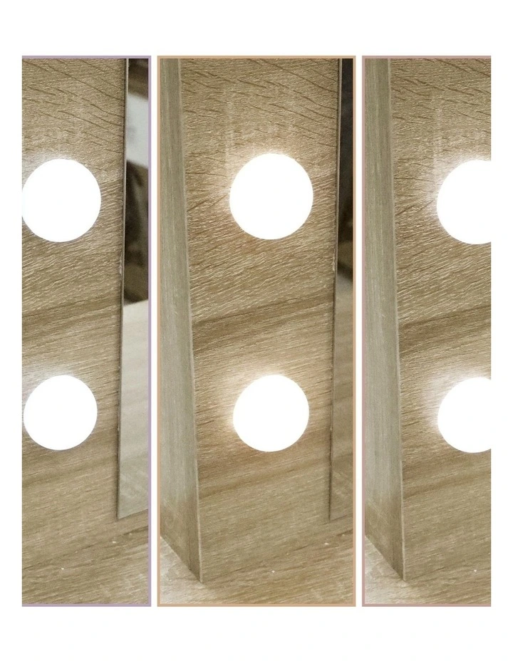 Led Vanity Stool Set Makeup Dressing Table in Brown image 6