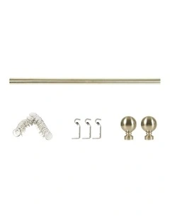 Roman Quiet Rail Pole Pommel And Curtain Rod Set in Multi