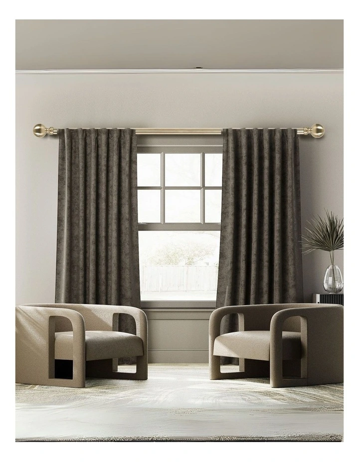 Roman Quiet Rail Pole Pommel And Curtain Rod Set in Multi image 2