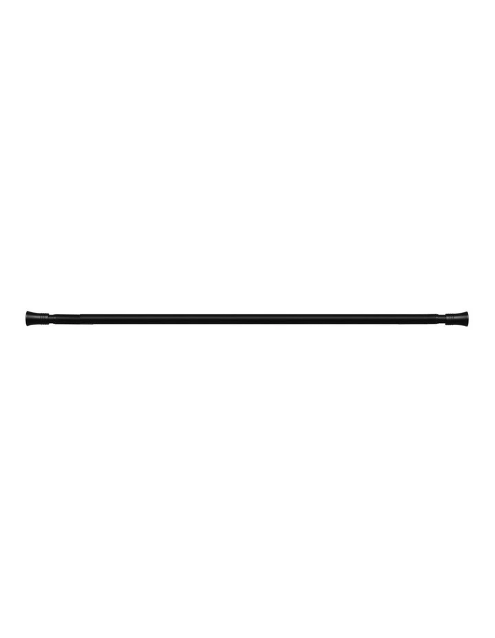 Steel Curtain Rod Quiet Rail Pole Pommel Set in Black image 5