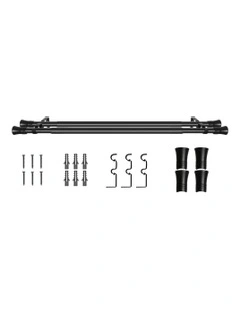 Double Curtain Rod And Pole Pommel Set in Black