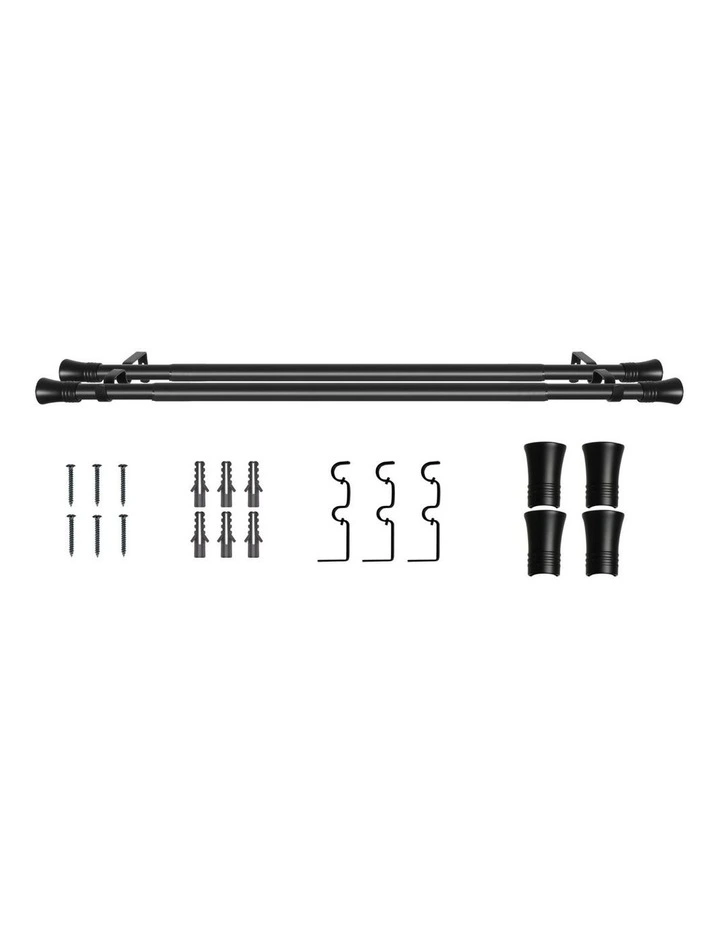 Double Curtain Rod And Pole Pommel Set in Black image 1