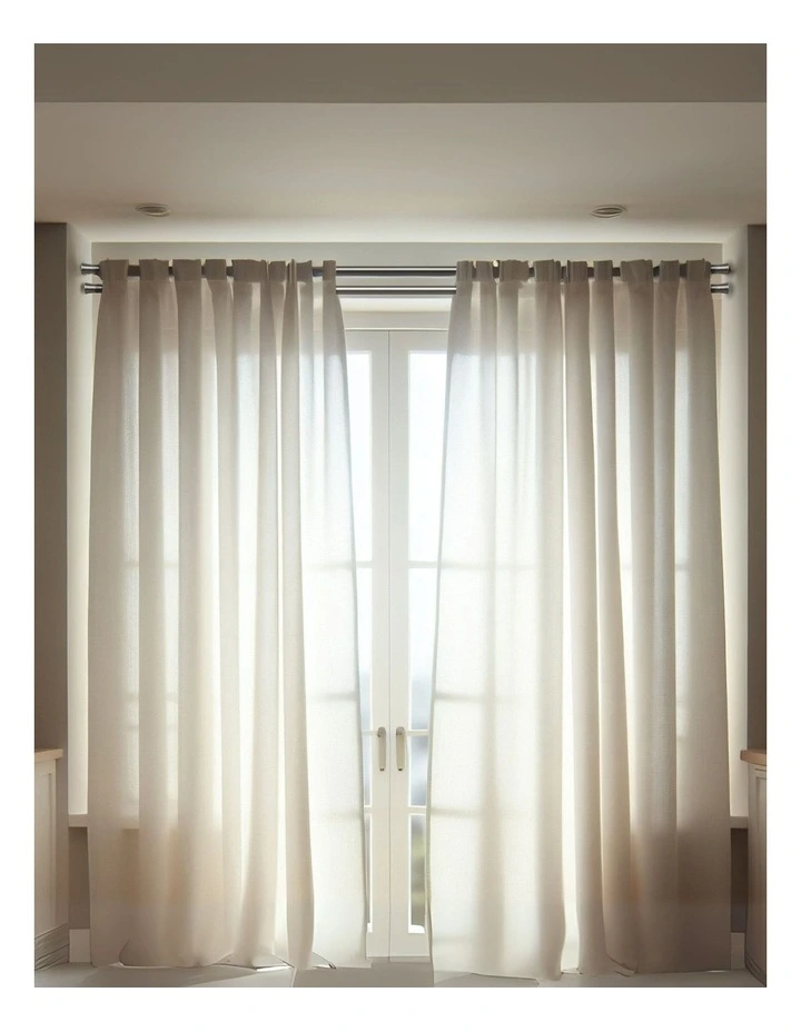 Double Curtain Rod And Pole Pommel Set in Silver image 2