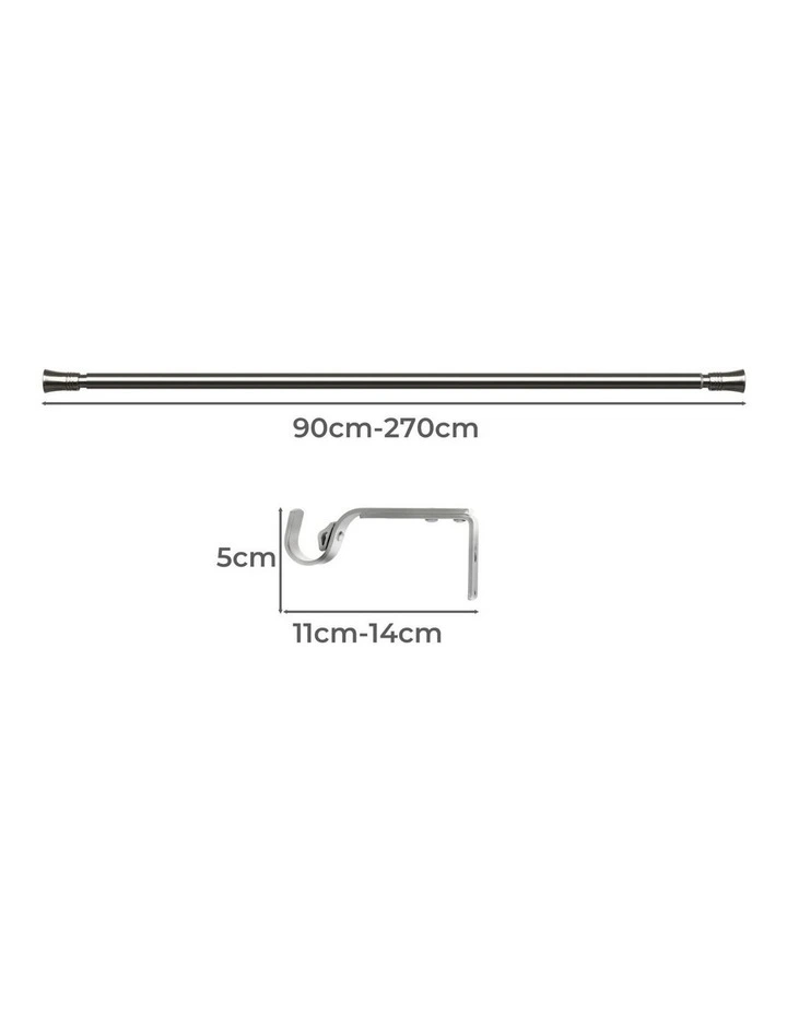 Double Curtain Rod And Pole Pommel Set in Silver image 3