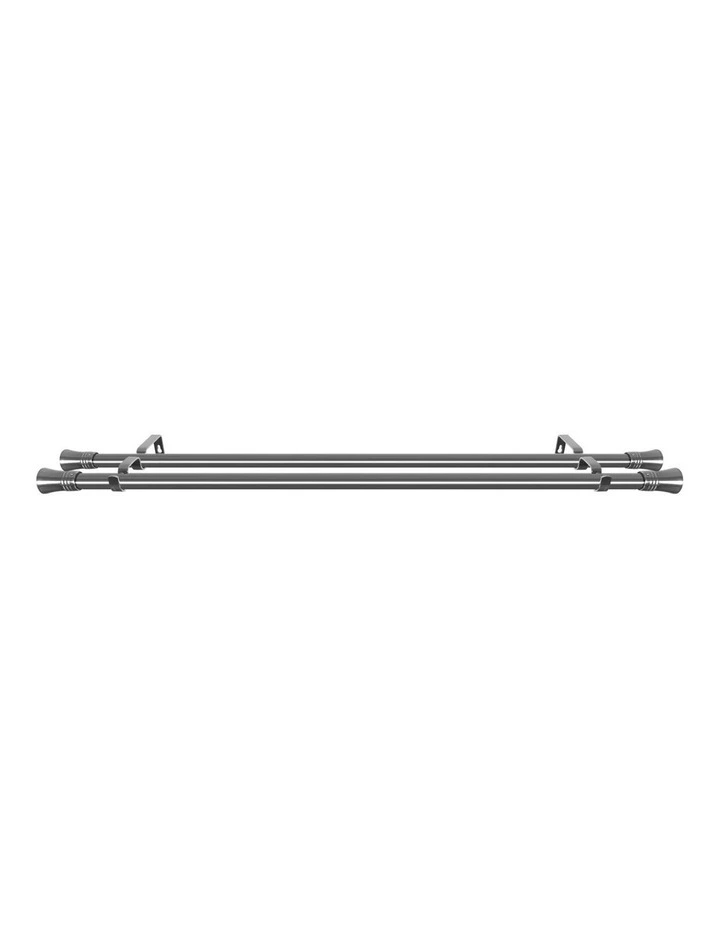 Double Curtain Rod And Pole Pommel Set in Silver image 5