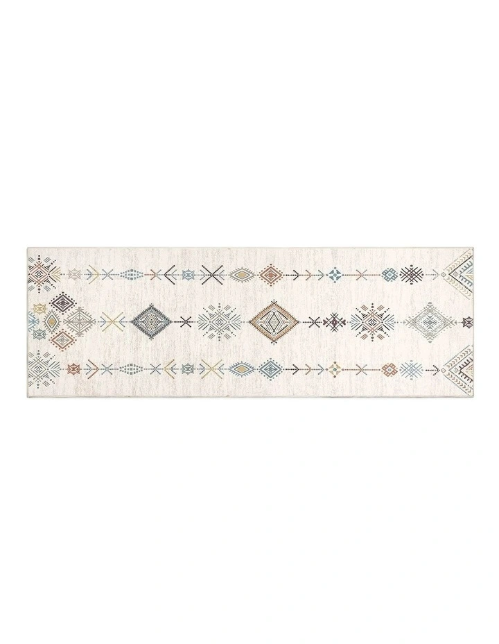 Hallway Runner Washable Soft Plush Carpet 180X60cm in Beige image 1