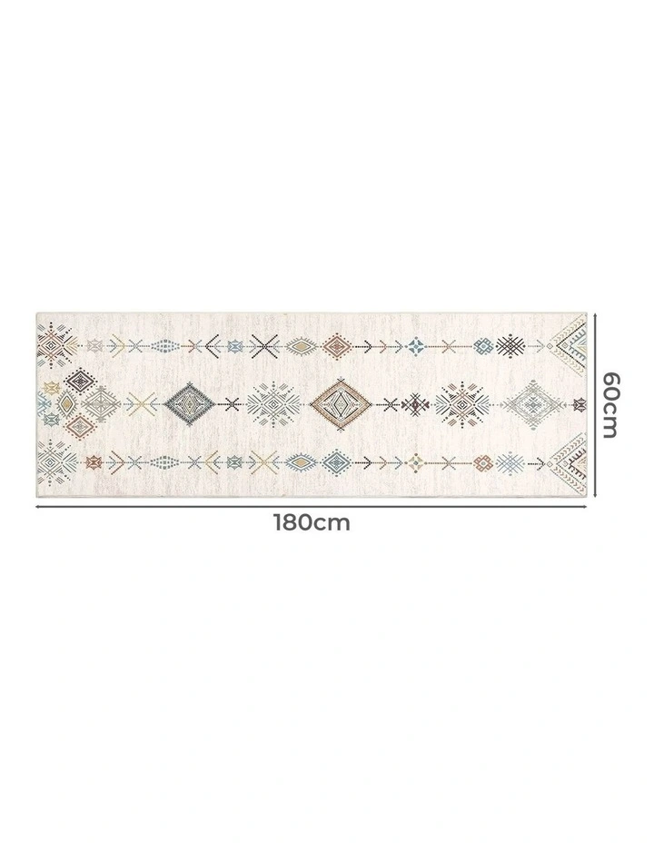 Hallway Runner Washable Soft Plush Carpet 180X60cm in Beige image 3