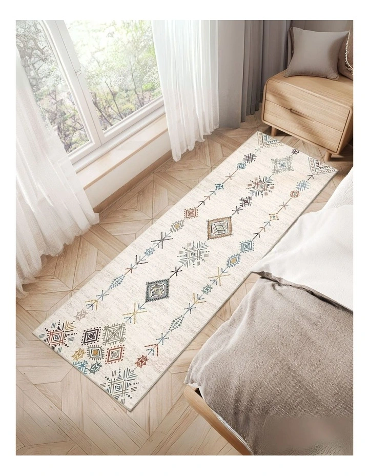 Hallway Runner Washable Soft Plush Carpet 180X60cm in Beige image 7