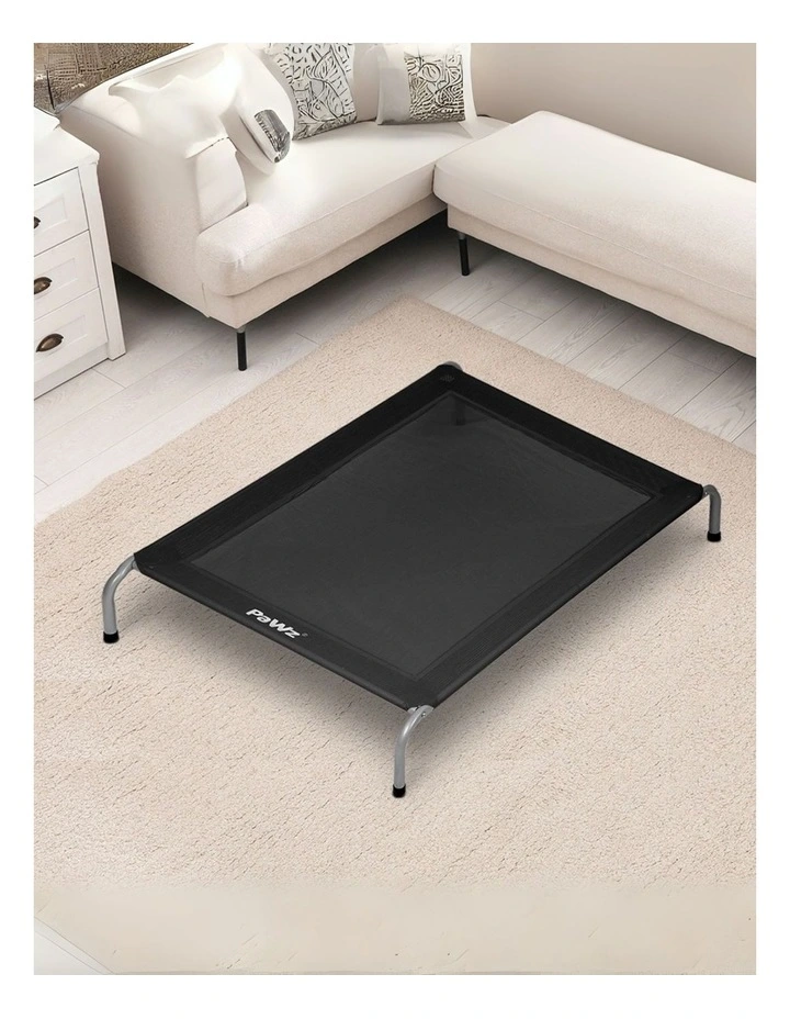 Elevated Trampoline Pet Bed in Black image 2