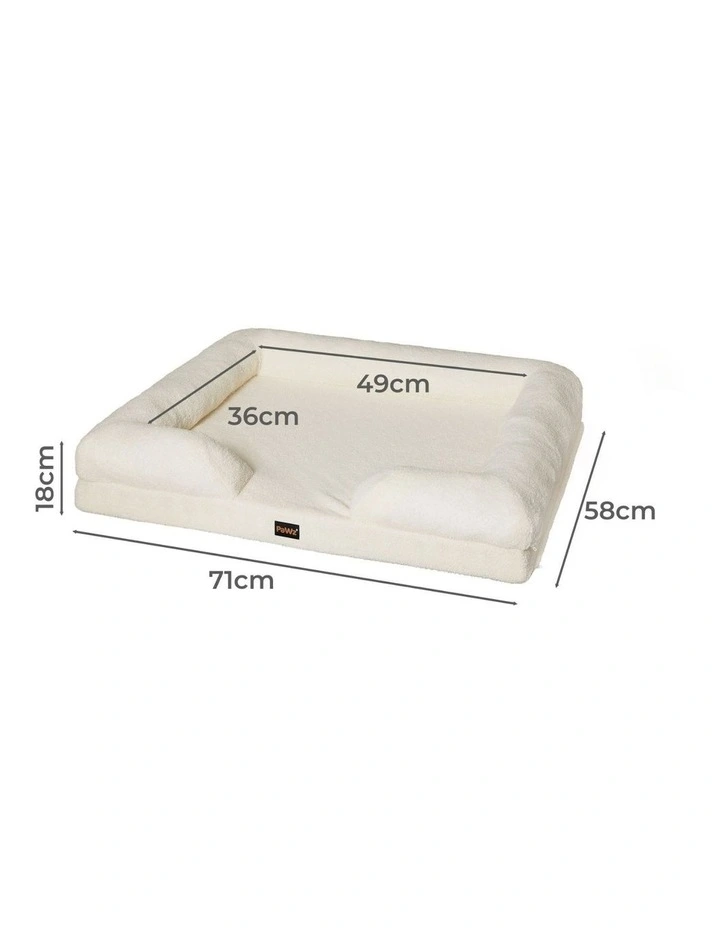 Memory Foam Pet Sofa Bed Cushion in White image 3