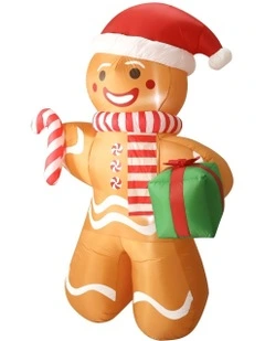Christmas Inflatable Gingerbread Man Lights in Multi