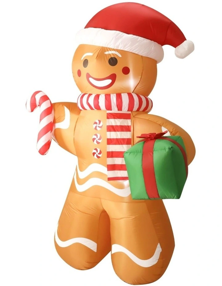 Christmas Inflatable Gingerbread Man Lights in Multi image 1