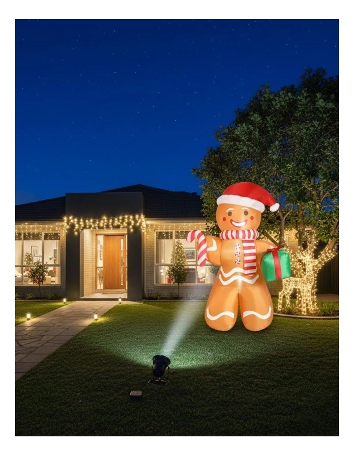 Christmas Inflatable Gingerbread Man Lights in Multi image 2