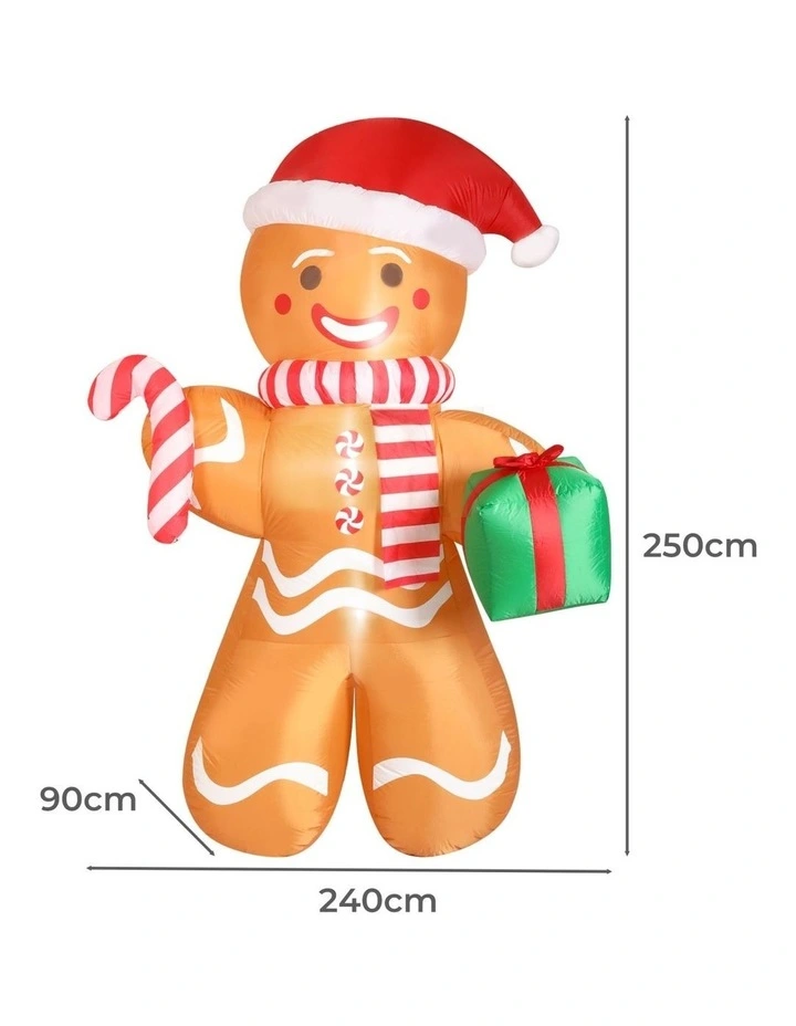 Christmas Inflatable Gingerbread Man Lights in Multi image 3