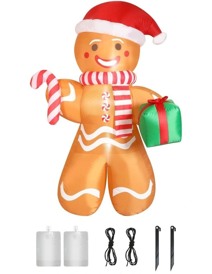 Christmas Inflatable Gingerbread Man Lights in Multi image 4