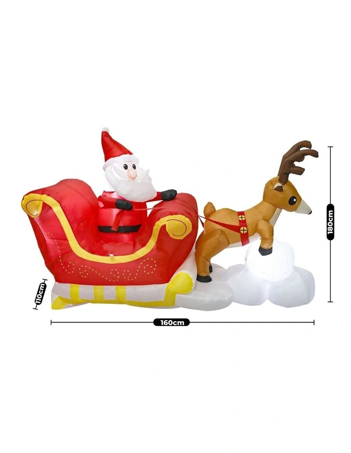Christmas Inflatables Outdoor Santa Claus Reindeer Lights Decor in Multi image 2