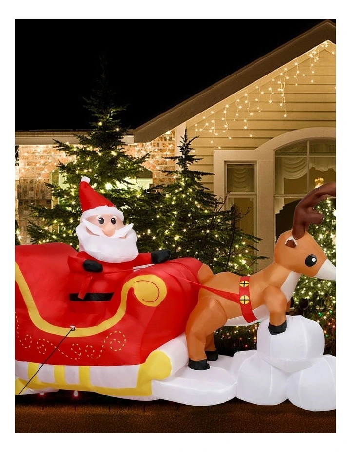 Christmas Inflatables Outdoor Santa Claus Reindeer Lights Decor in Multi image 6