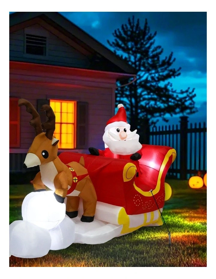 Christmas Inflatables Outdoor Santa Claus Reindeer Lights Decor in Multi image 7